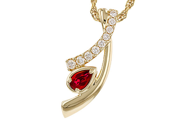 L329-88098: NECKLACE .21 RUBY .38 TGW (5x3 RUBY)