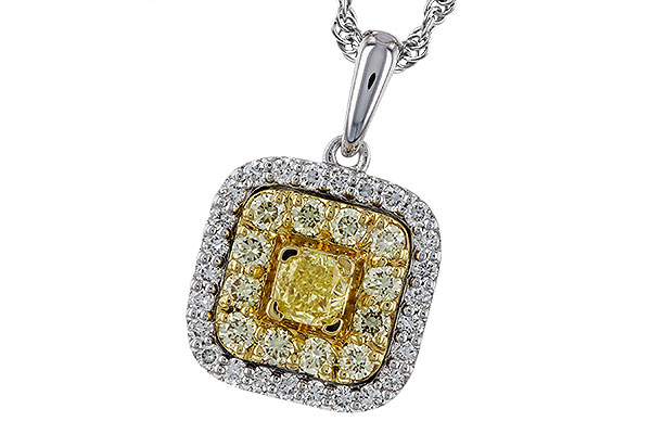 M329-86325: NECK .23 FANCY YELLOW DIAMONDS .65 TW