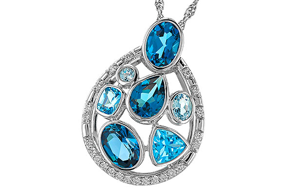 M329-88134: NECKLACE 3.23 TW BLUE TOPAZ 3.38 TGW