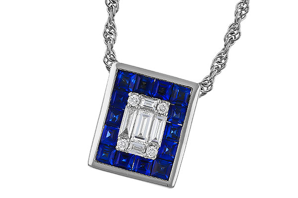 M329-89961: NECKLACE .84 SAPPHIRE TW 1.02 TGW