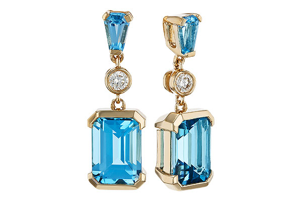 M329-89970: EARRINGS 2.37 TW BLUE TOPAZ 2.44 TGW