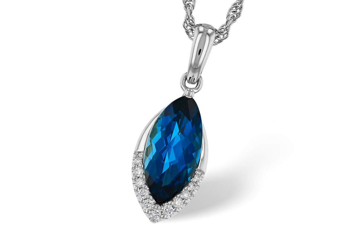M329-89998: NECK 2.14 LONDON BLUE TOPAZ 2.20 TGW (12x6MM MQ)