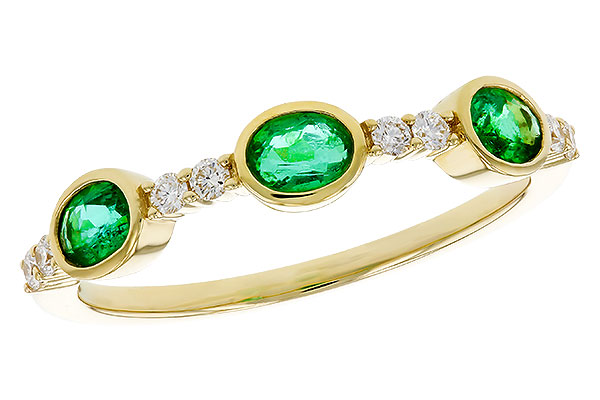 M329-90825: LDS WEDDING RG .46 TW EMERALD .58 TGW