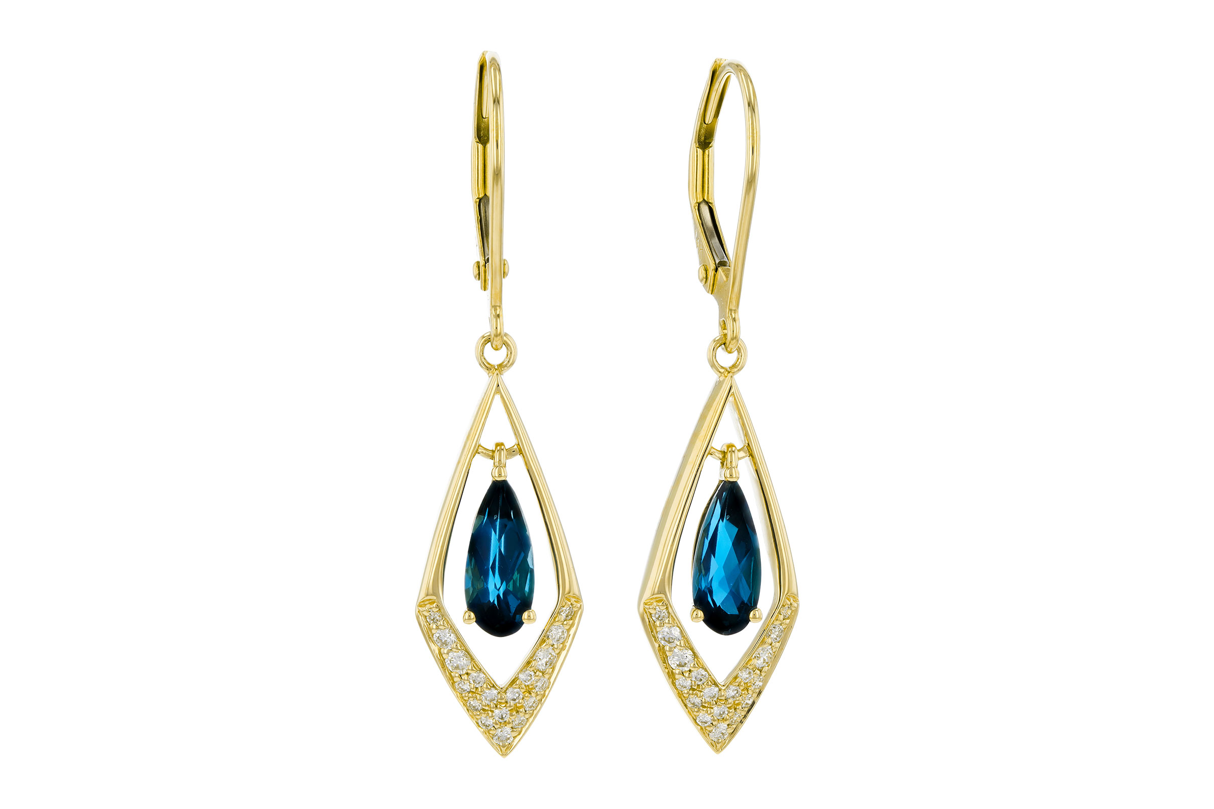 M330-75389: EARR 1.07 TW LONDON BLUE TOPAZ 1.22 TGW